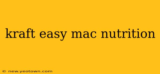 kraft easy mac nutrition