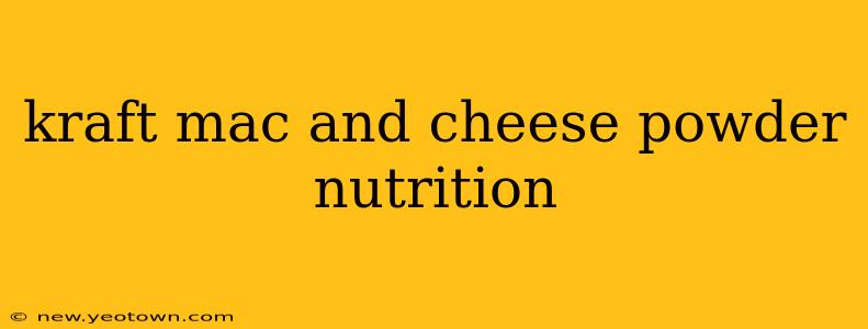 kraft mac and cheese powder nutrition