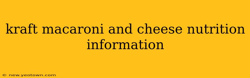 kraft macaroni and cheese nutrition information