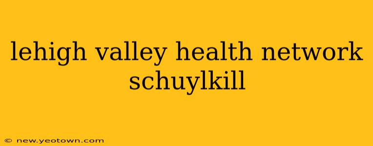 lehigh valley health network schuylkill