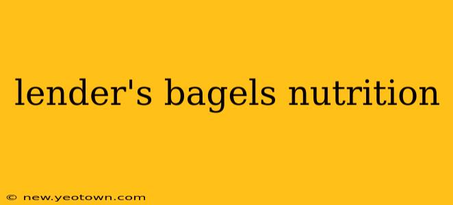 lender's bagels nutrition