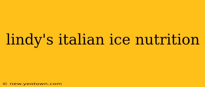 lindy's italian ice nutrition