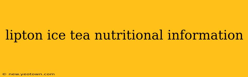 lipton ice tea nutritional information