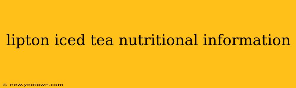 lipton iced tea nutritional information