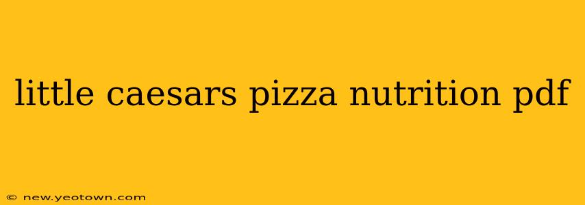 little caesars pizza nutrition pdf