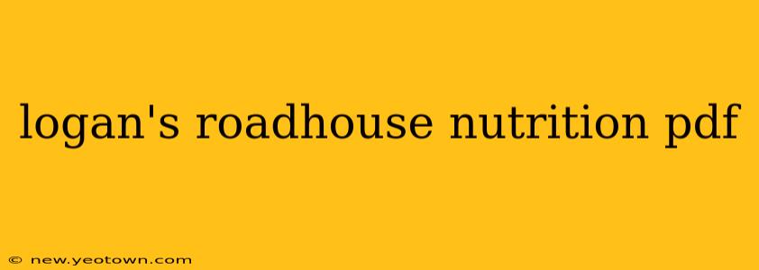 logan's roadhouse nutrition pdf