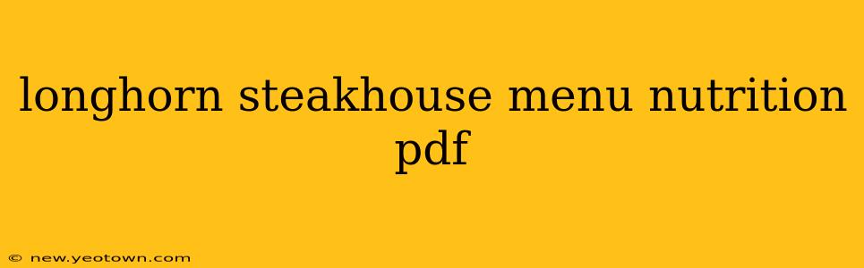 longhorn steakhouse menu nutrition pdf