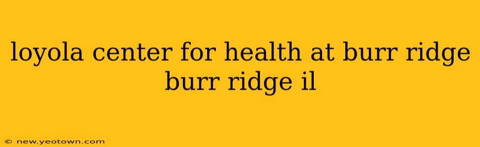 loyola center for health at burr ridge burr ridge il