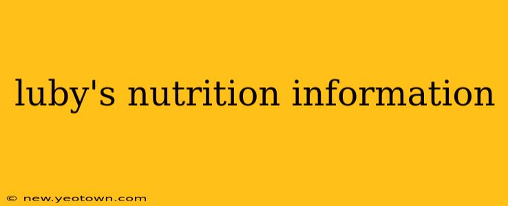 luby's nutrition information
