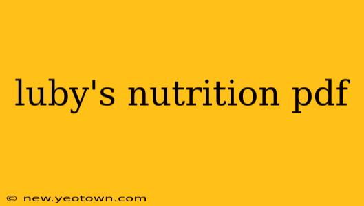 luby's nutrition pdf