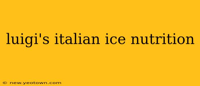 luigi's italian ice nutrition