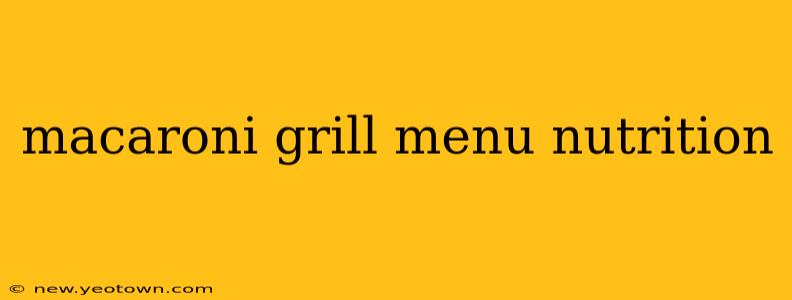 macaroni grill menu nutrition