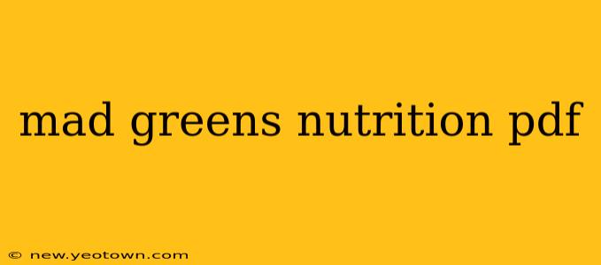 mad greens nutrition pdf