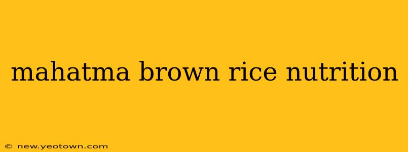 mahatma brown rice nutrition