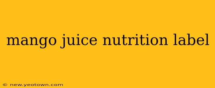 mango juice nutrition label