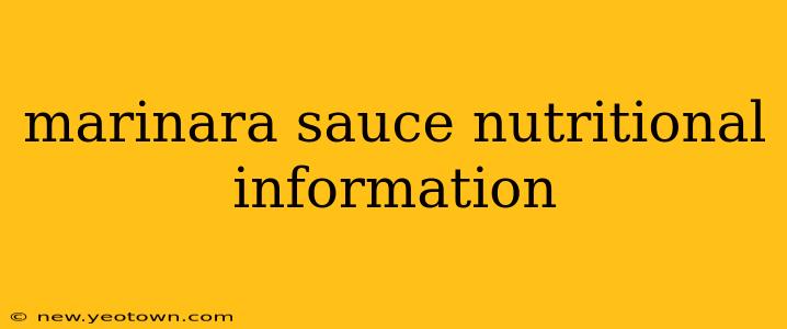 marinara sauce nutritional information