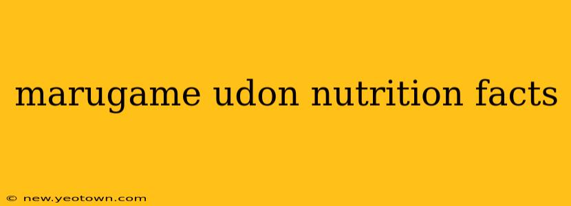 marugame udon nutrition facts