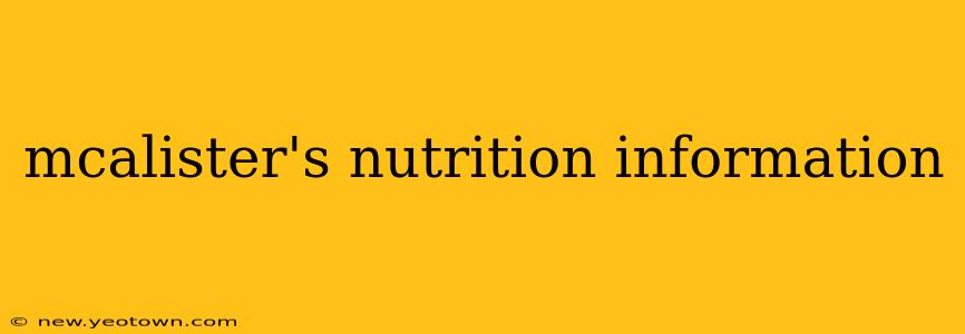 mcalister's nutrition information