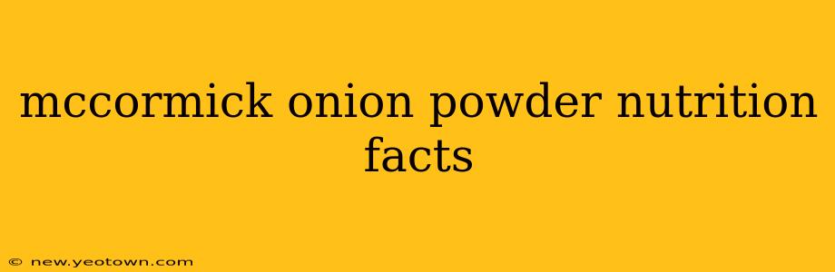 mccormick onion powder nutrition facts