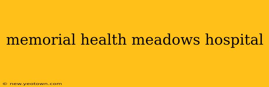 memorial health meadows hospital