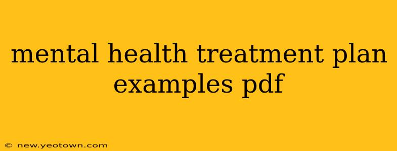 mental health treatment plan examples pdf
