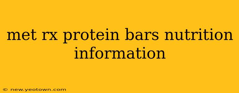 met rx protein bars nutrition information