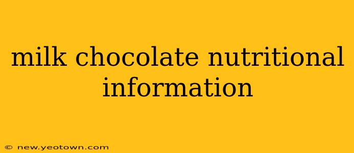 milk chocolate nutritional information