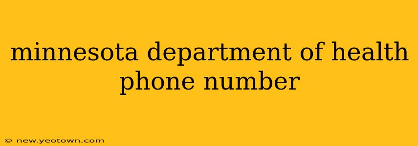 minnesota department of health phone number