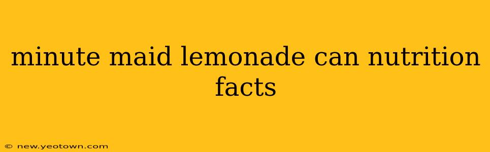 minute maid lemonade can nutrition facts