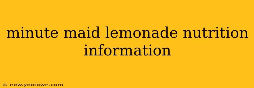 minute maid lemonade nutrition information