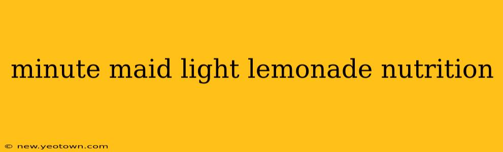 minute maid light lemonade nutrition