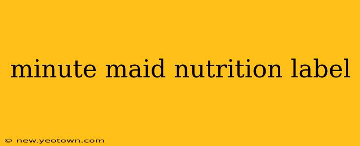 minute maid nutrition label