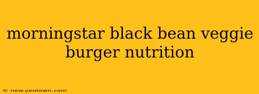 morningstar black bean veggie burger nutrition