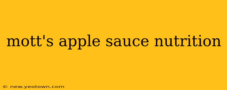 mott's apple sauce nutrition