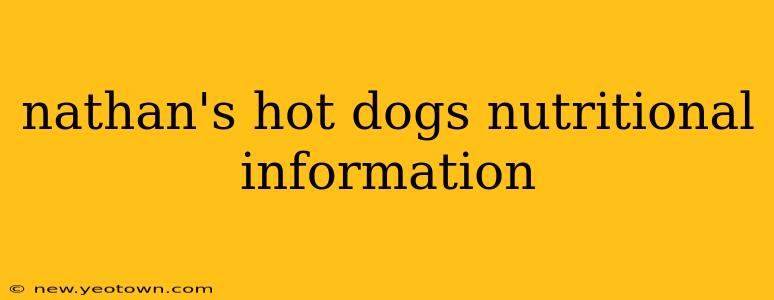 nathan's hot dogs nutritional information