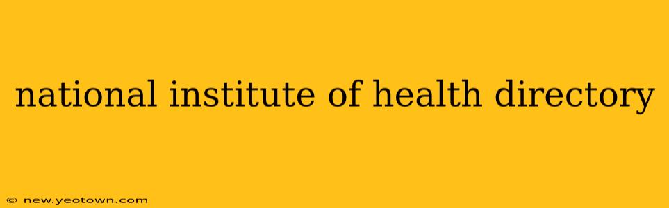national institute of health directory