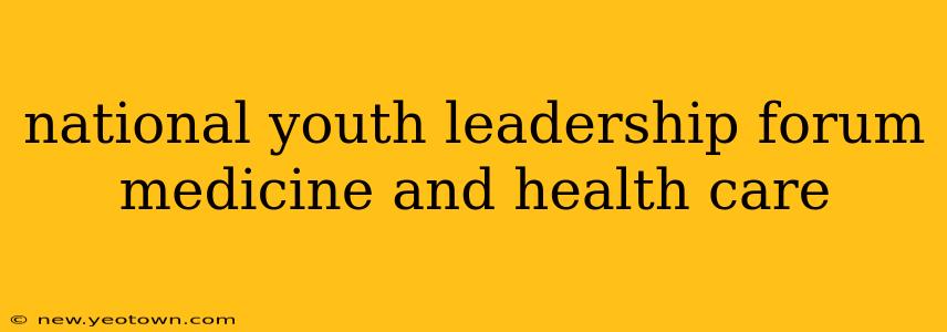 national youth leadership forum medicine and health care