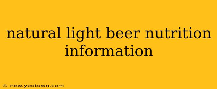 natural light beer nutrition information