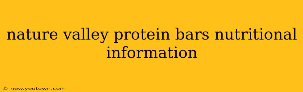 nature valley protein bars nutritional information