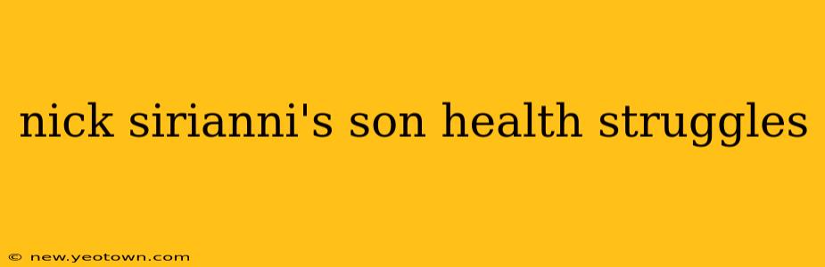 nick sirianni's son health struggles