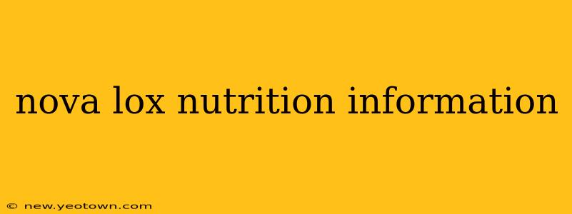 nova lox nutrition information