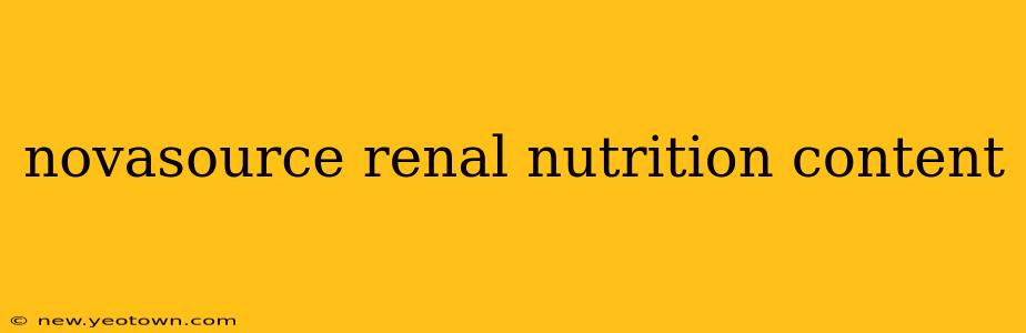 novasource renal nutrition content