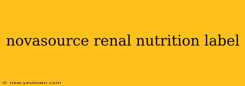 novasource renal nutrition label
