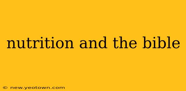 nutrition and the bible