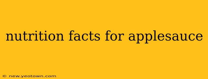 nutrition facts for applesauce