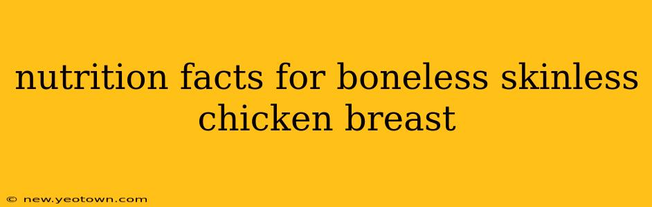 nutrition facts for boneless skinless chicken breast