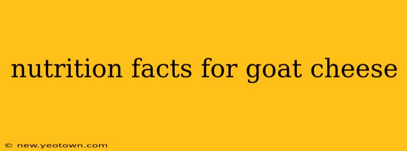 nutrition facts for goat cheese