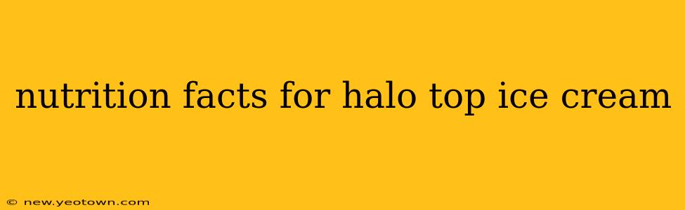 nutrition facts for halo top ice cream