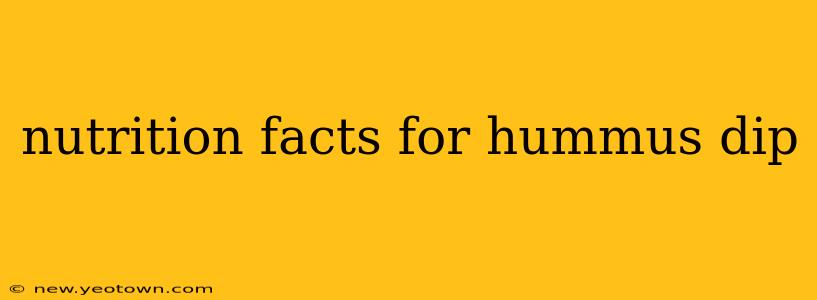 nutrition facts for hummus dip