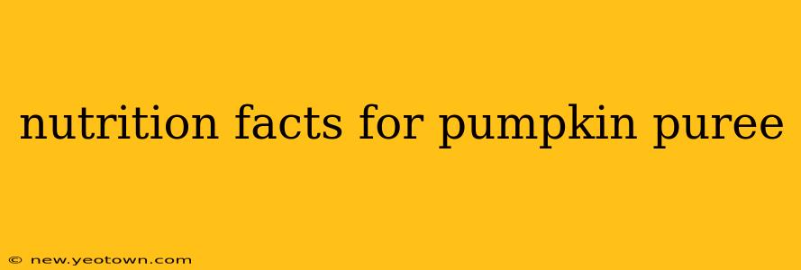 nutrition facts for pumpkin puree